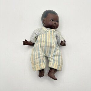 Vintage Bisque Articulated Baby Doll Original Overall Clothes 6” Poss Repainted